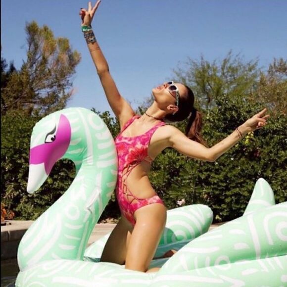 Ale by Alessandra Strappy Sexy Monokini Island Fire Pink Tie Dye XS Revolve - Picture 4 of 11